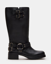 ASTOR BLACK LEATHER WIDE CALF