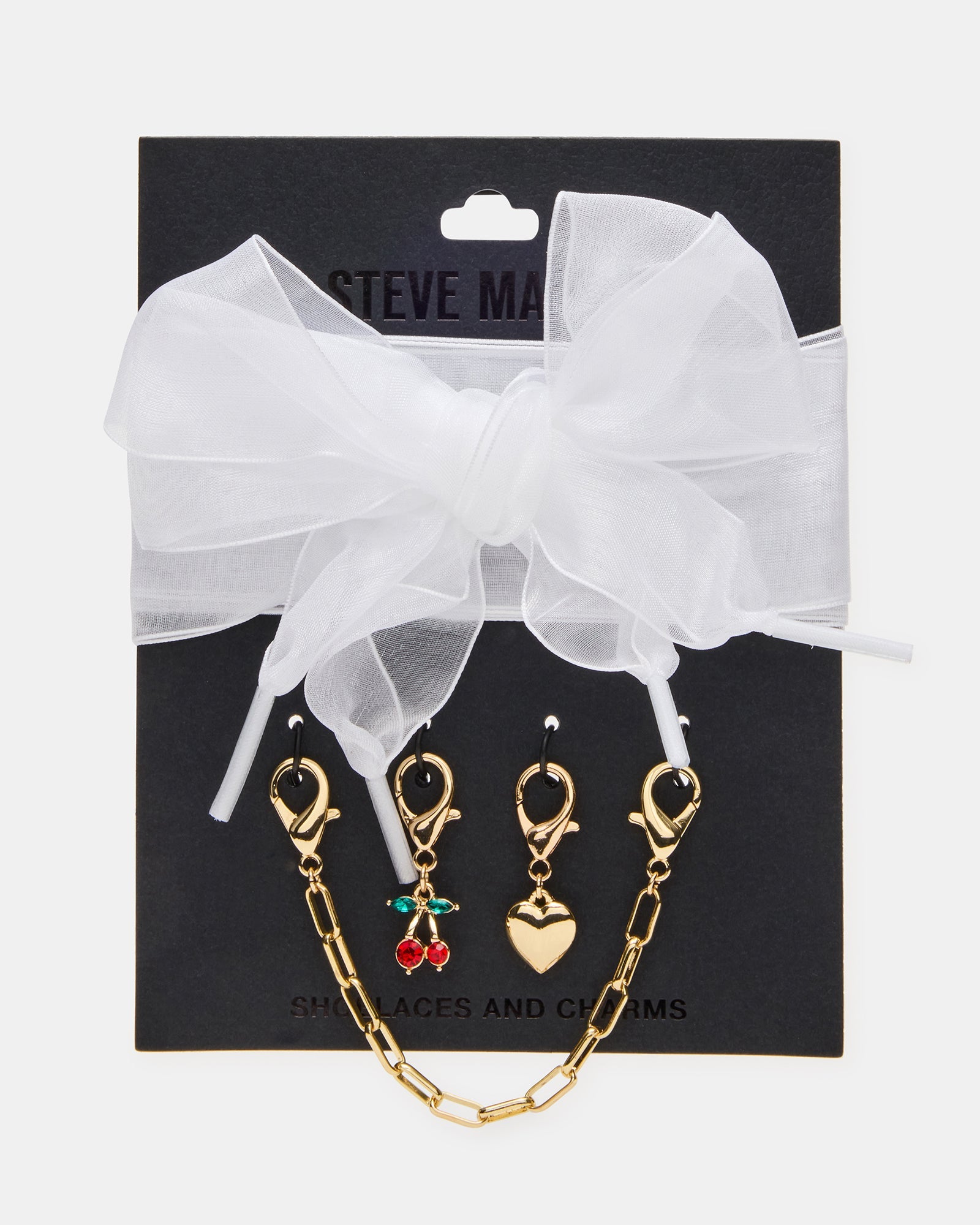 SHOE LACES AND CHARMS WHITE
